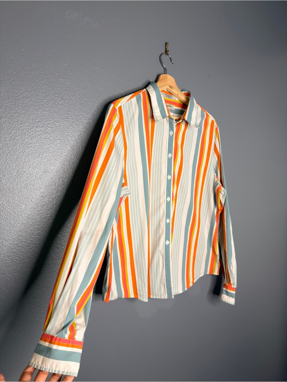 Faconnable 90’s Cotton Blend Long Sleeve Womens Colofurl Hinton Button Down XL